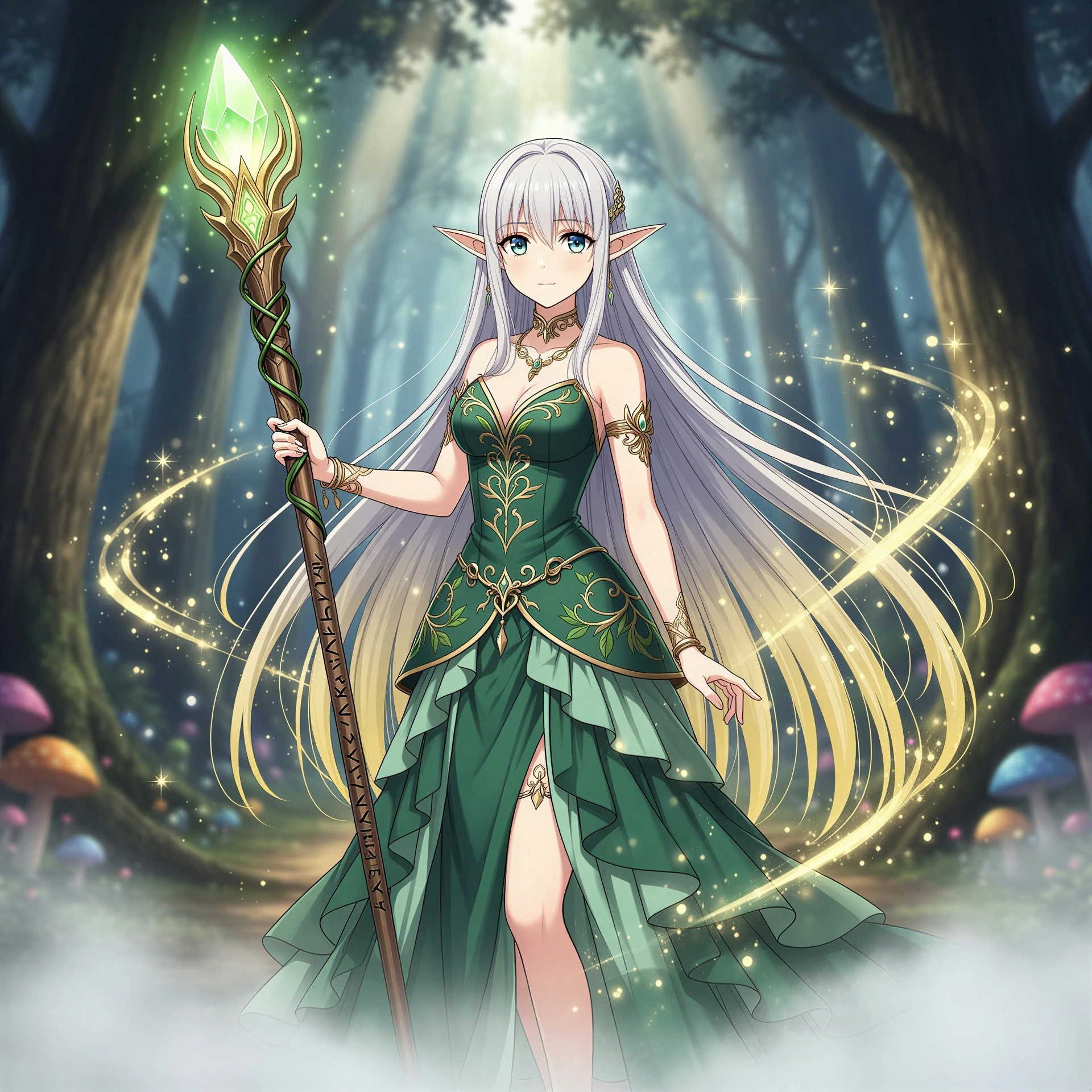 Fantasy anime character with magical elements